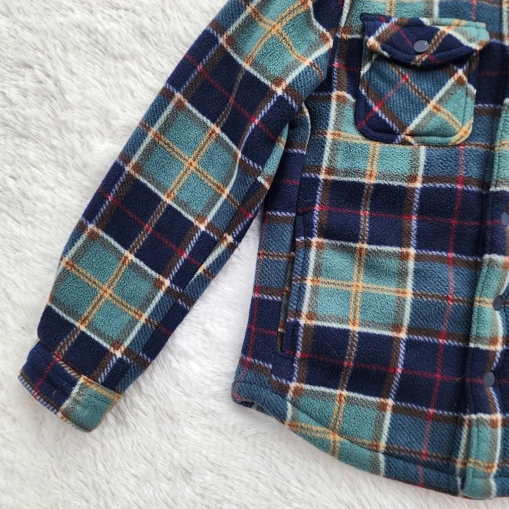 Members Mark Boys Plaid‎ Sherpa Lined Shacket